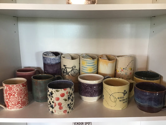 Homemade ceramic mugs